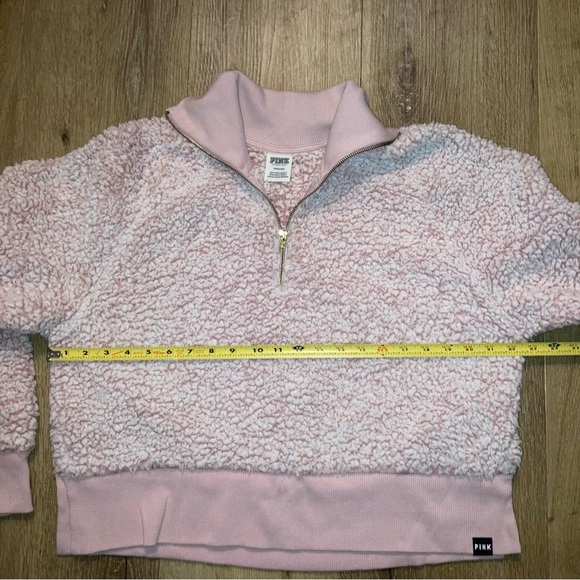 Pink Victoria's Secret Fleece Sweater | half zip pullover | Size Large - Picture 5 of 9
